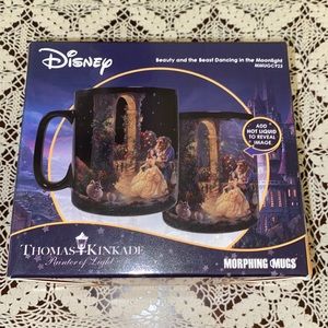 NEW Thomas Kinkade Morphing mugs heat sensitive, beauty and the beast